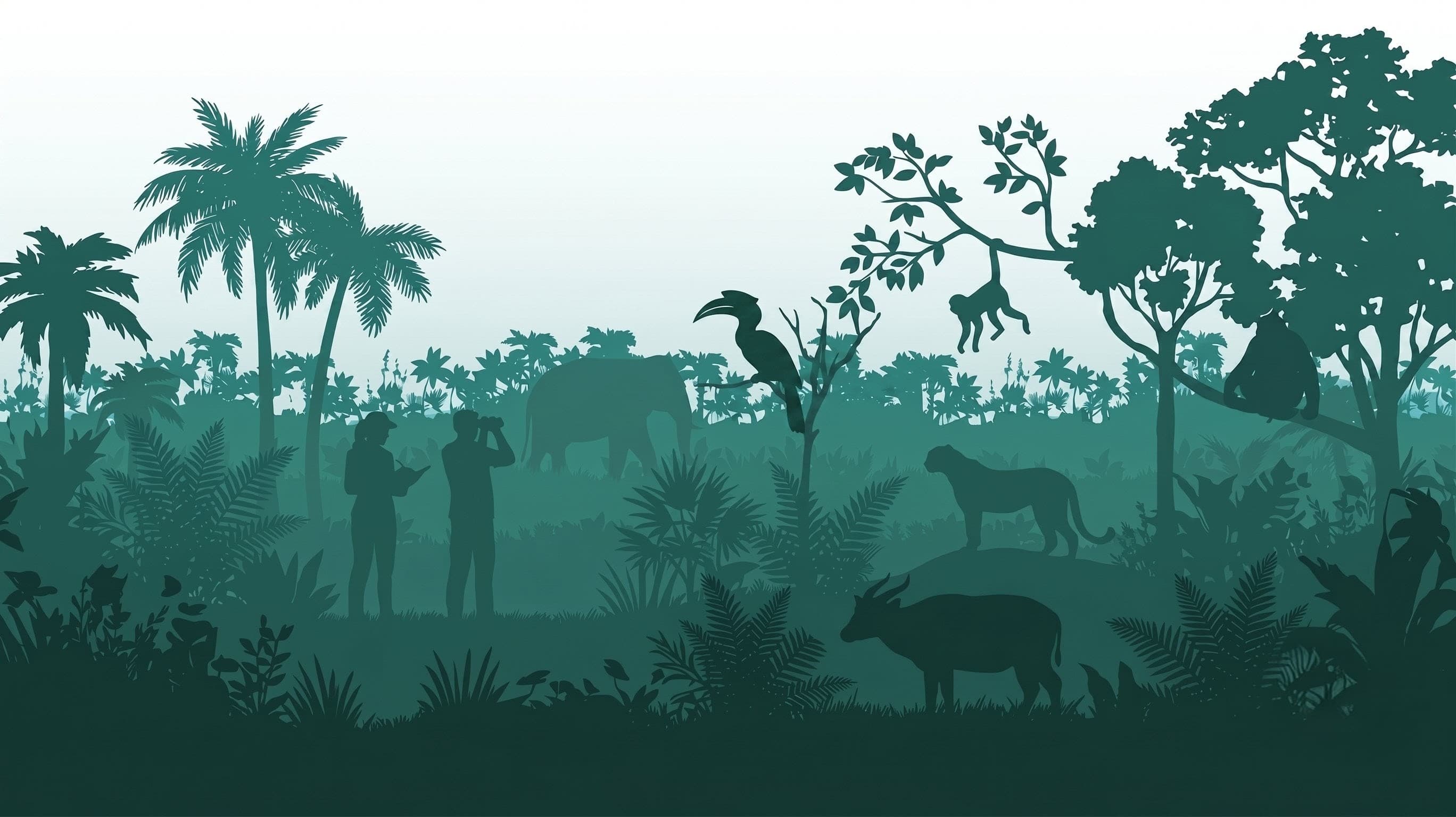 Forest illustration footer background